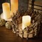 11-Inch wide Brown Natural Wood Candle Holder Vase Wedding Centerpieces